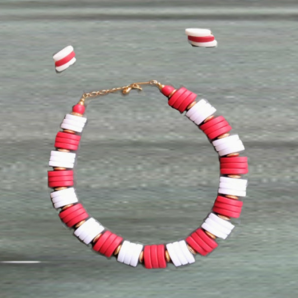 Red Fashion Jewelry Necklace Costume Clipon Earrin